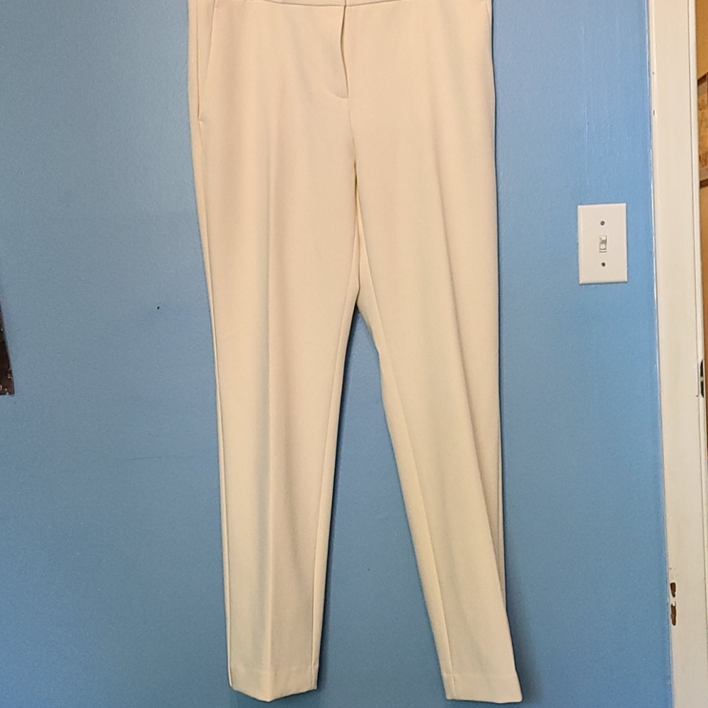 NWT Ann Taylor,, cream-colored mid-rise slacks